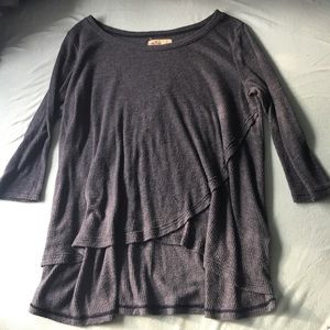 Grey flowy hollister top